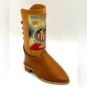Chivas Club Deportivo Guadalajara Leather Souvenir Brown Boot Football/Soccer